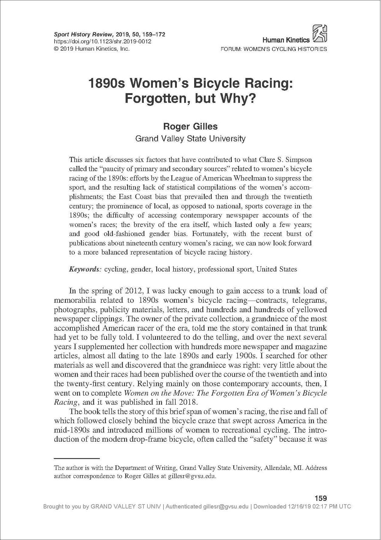 First page of article by Roger Gilles